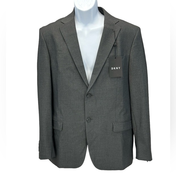 DKNY Single Breasted Double Button Blazer Suit Jacket - Charcoal - size 46R - Picture 1 of 8